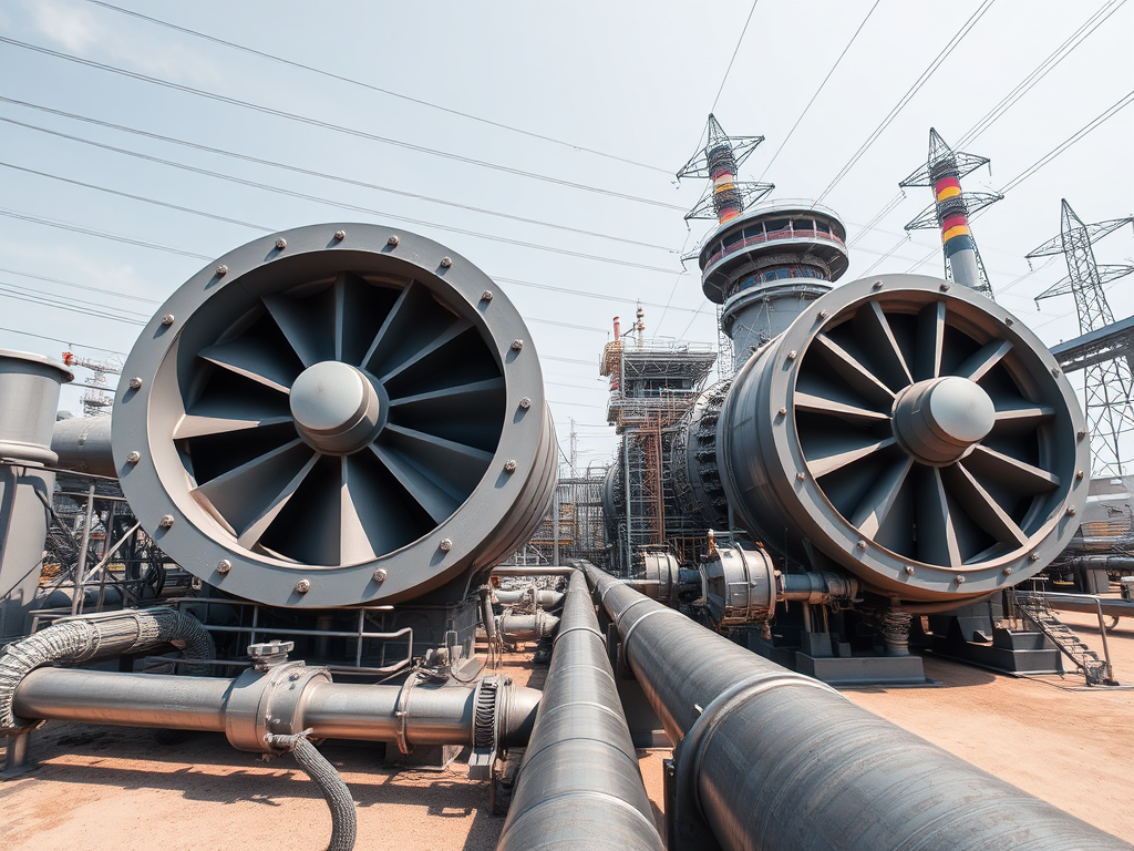 wide angle photo of a modern gas fired power plant in nigeria